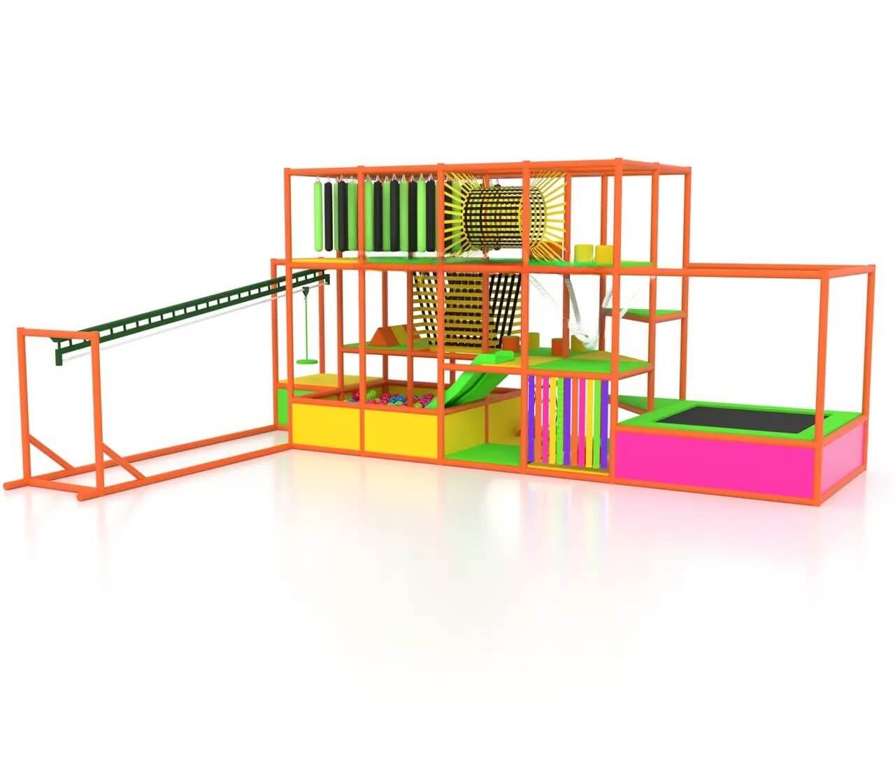 Children's Maze 6×2×3 "Helix" with a 5×1 Rope Swing