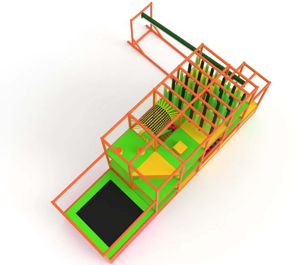 Children's Maze 6×2×3 "Helix" with a 5×1 Rope Swing