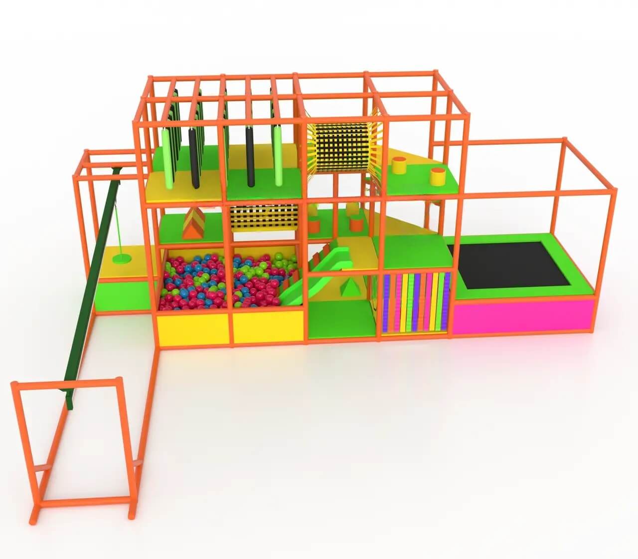 Children's Maze 6×2×3 "Helix" with a 5×1 Rope Swing