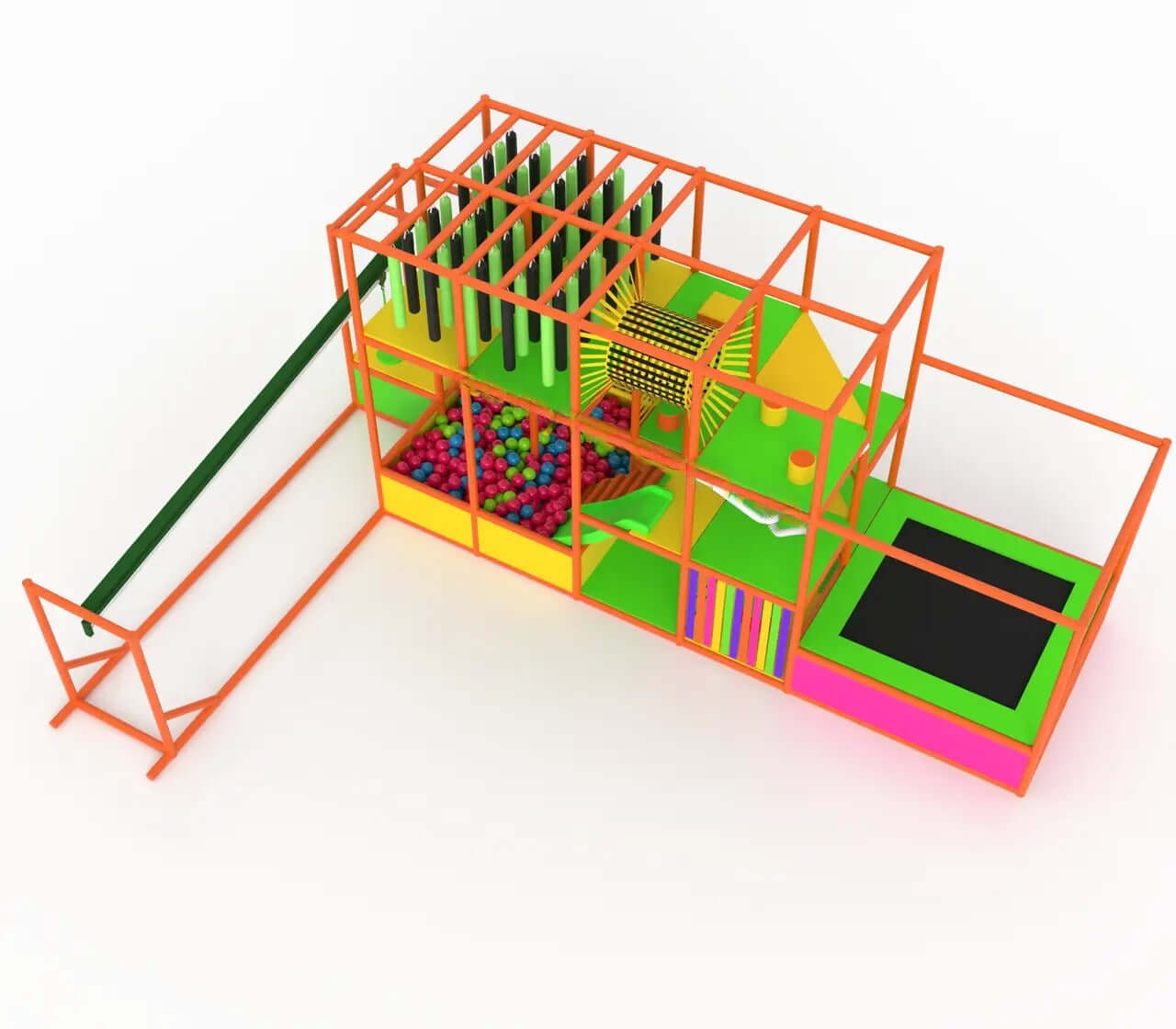 Children's Maze 6×2×3 "Helix" with a 5×1 Rope Swing