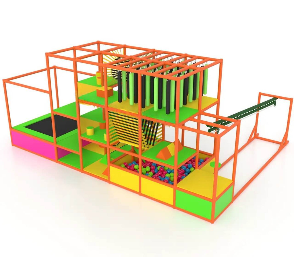 Children's Maze 6×2×3 "Helix" with a 5×1 Rope Swing