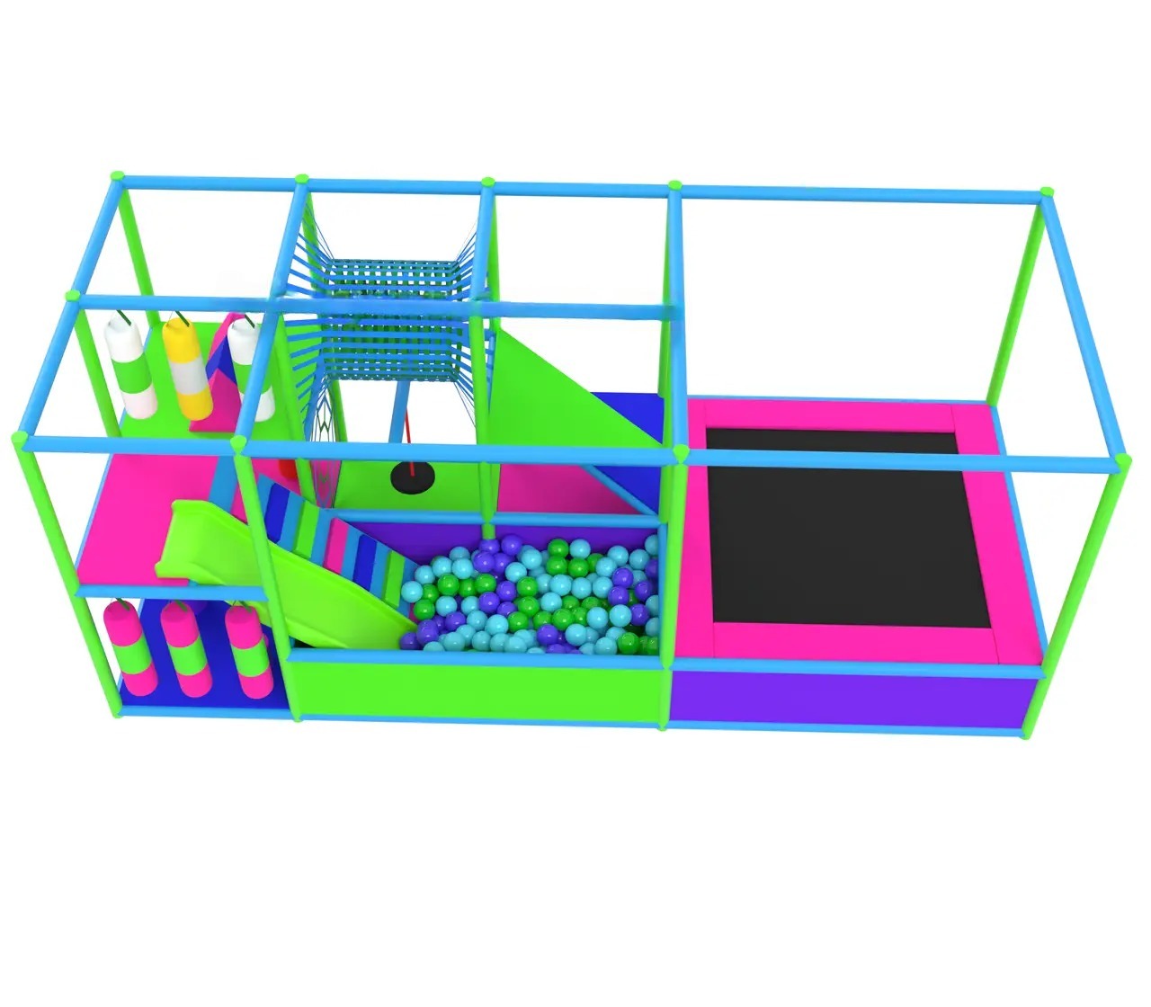 Дитячий лабіринт 5х2 "Cyber" з басейном та батутом
