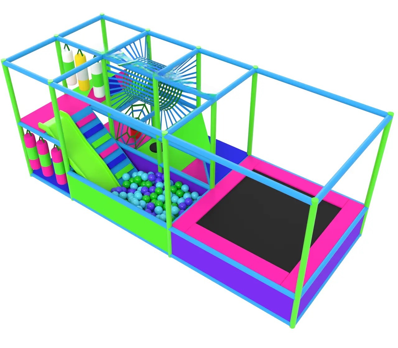 Дитячий лабіринт 5х2 "Cyber" з басейном та батутом