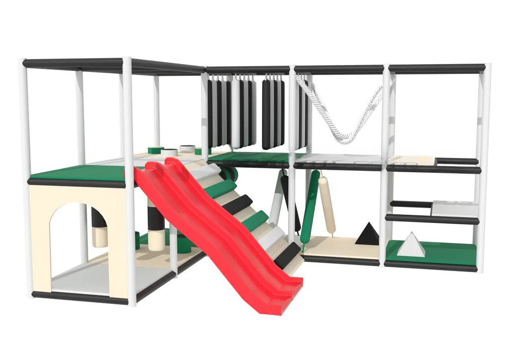 Children's labyrinth 4x3x2 "Alpine" - a game complex with a slide, stairs and zones for active games.