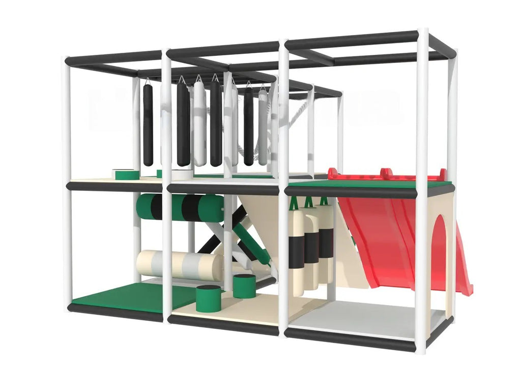 Children's labyrinth 4x3x2 "Alpine" is a modern game complex with different zones for physical development and active games.