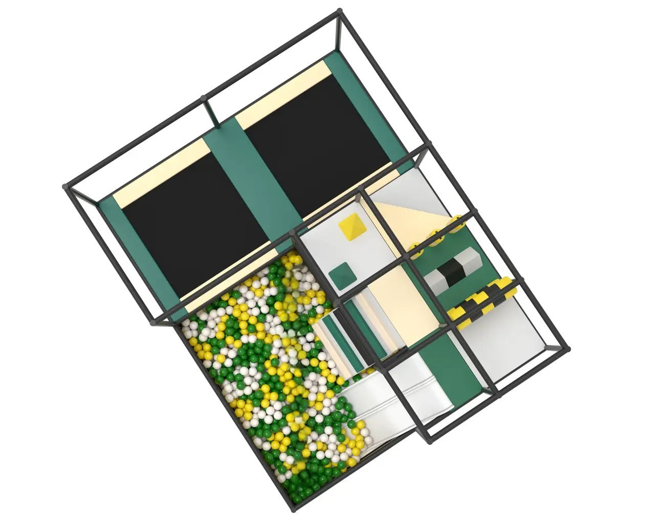 Дитячий лабіринт 5х4x2 "Onyx" - стильний ігровий комплекс у сучасному дизайні з кольоровими акцентами.