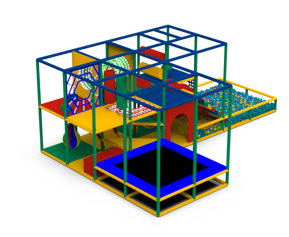 Дитячий ігровий лабіринт 6х4х2 "Gridlock" з батутом та басейном