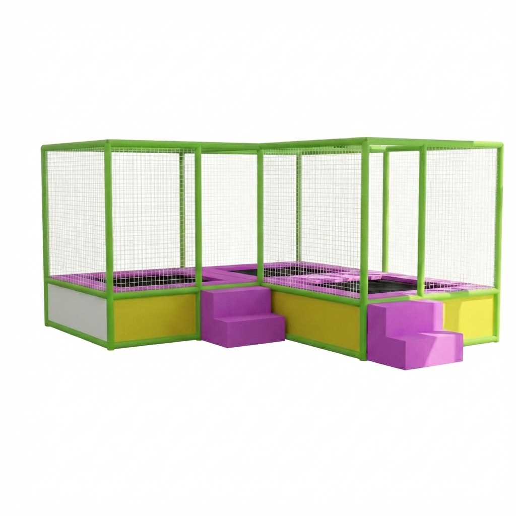 Corner trampoline "Pogo 3" (three sections) 4x4 for active recreation and entertainment