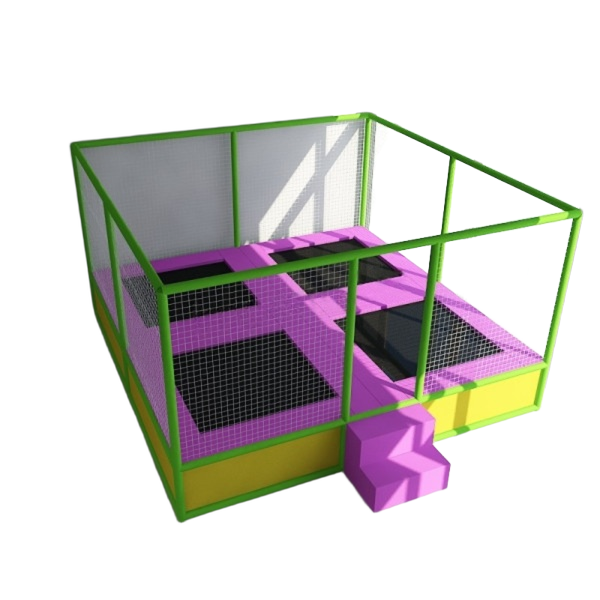 Square Trampoline "Pogo 5" (four sections) 4x4 for active recreation and entertainment