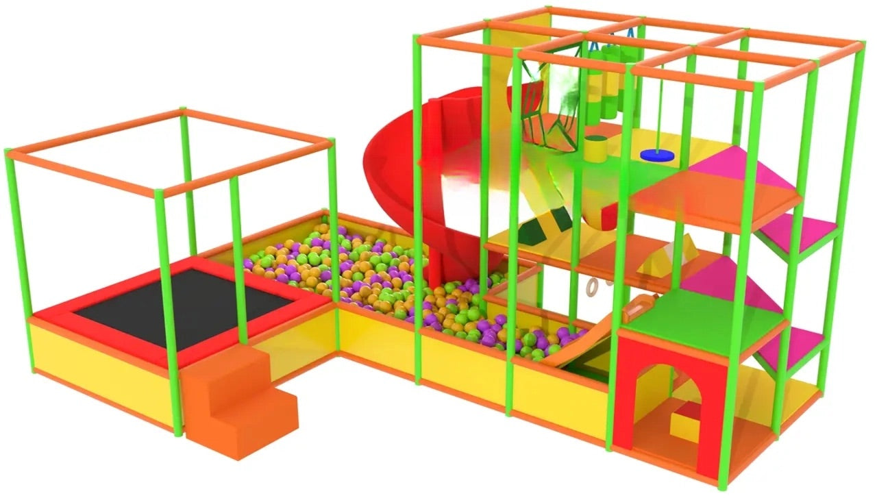 Дитячий лабіринт 6х4х3 "Nexus" з батутом та басейном - ігровий комплекс для дітей з кульками та гіркою.
