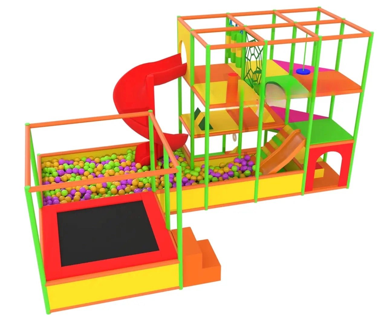 Дитячий лабіринт 6х4х3 "Nexus" з батутом та басейном — яскрава ігрова зона з гірками та м'ячами.