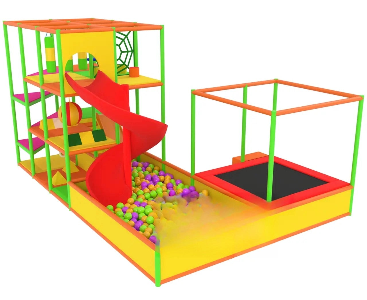 Дитячий лабіринт 6х4х3 "Nexus" з батутом та басейном, ігровий комплекс з гіркою та м'ячами.